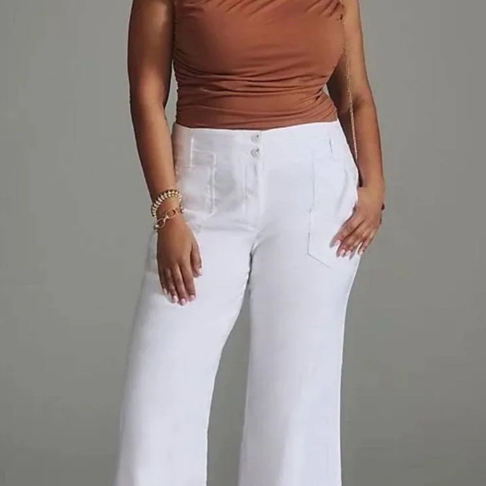 Anthropologie Maeve White wide leg pant NWT